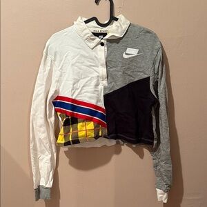 Nike Multicolor Patchwork Long Sleeve Polo